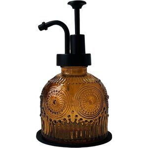 Brown Vintage Soap Dispenser For Bathroom Glass Kitchen Soap Dispenser With Pump
